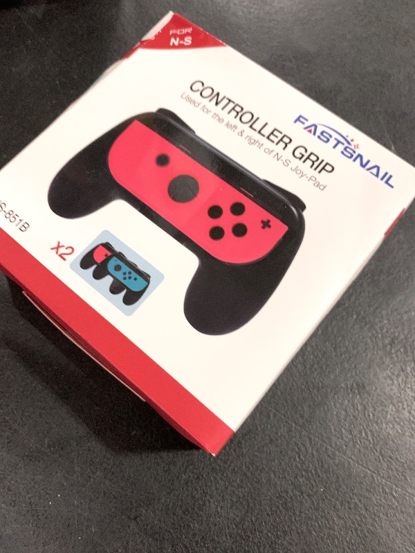 Photo 1 of FASTSNAIL Grips Compatible with Nintendo Switch for Joy Con & OLED Model for Joycon, Wear-Resistant Handle Kit Compatible with Joy Cons Controllers for Sega Dreamcast Games 2 Pack (Black)