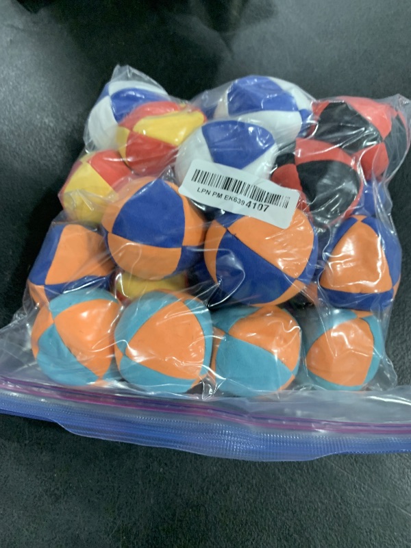 Photo 1 of Liliful 24 Pcs 2.56 Inch Footbag Bulk Small Hacky Ball Multicolored Foot Sack Indoor Outdoor Toy for Kids Adults Teens Beginners Funny Gifts Juggling Playing Games Party Favors, 6 Styles