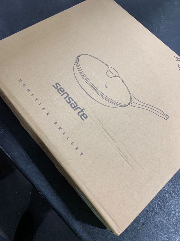 Photo 1 of SENSARTE Nonstick Ceramic Frying Pan Skillet with Lid, 12.5 Inch Omelet Pan, Healthy Non Toxic Chefs Pan, Induction Compatible Egg Pan with Heat Resistant Handle, Free of Intentionally Added PFAS/PTFE