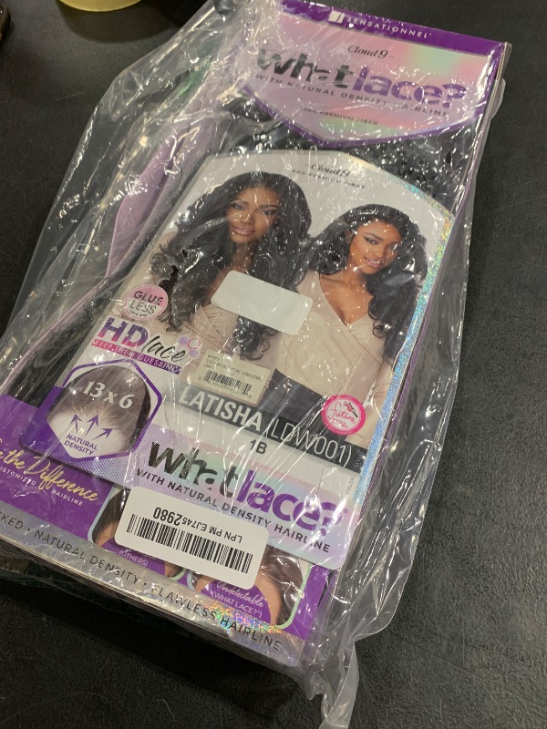 Photo 1 of Sensationnel What Lace 13X6 Wigs - Latisha Lacefrontal Hand Tied Glueless Synthetic With Natural Density Preplucked Hairline (Off Black 1B)