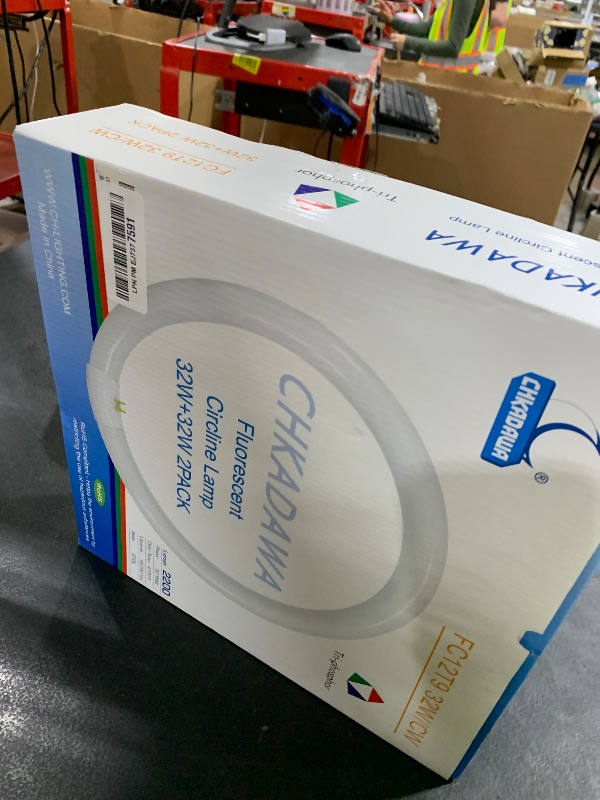 Photo 1 of CHKADAWA FC12T9/CW 32W Cool White Round Fluorescent Light Bulb, 12 Inch T9 32 Watts Circular Bulbs, 12'' FCL 32 Circline Bulb 4100K 841, G10q 4 Pin Prong Base, 2 Pack