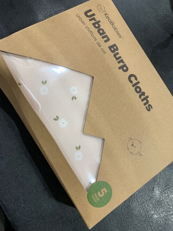 Photo 1 of Organic Burp Cloths Baby Boy & Girl - 5-Pack Super Absorbent Cotton Burping Cloths for Babies, Soft & Plush Newborn Spit Up Rags, Infant Towels for Milk Spit Up, Unisex, Large 21" x 10" (Blooms)