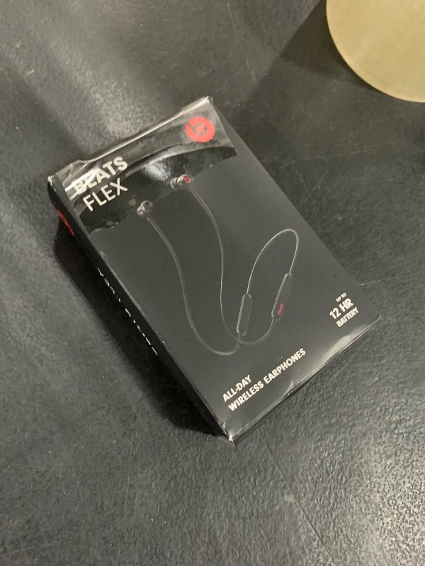 Photo 1 of Beats Flex Wireless Earbuds - Apple W1 Headphone Chip, Magnetic Earphones, Class 1 Bluetooth, 12 Hours of Listening Time, Built-in Microphone - Black