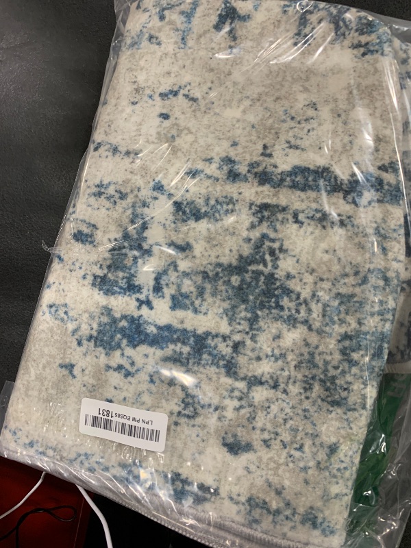 Photo 1 of Modern Abstract Area Rug 2x3 Entryway Rug Non-Slip Washable Small Rug Foldable Stain Resistant Rugs Low-Pile Indoor Door Mat Throw Rug for Entrance Bedroom Kitchen Bathroom (Greyblue,2'x3')