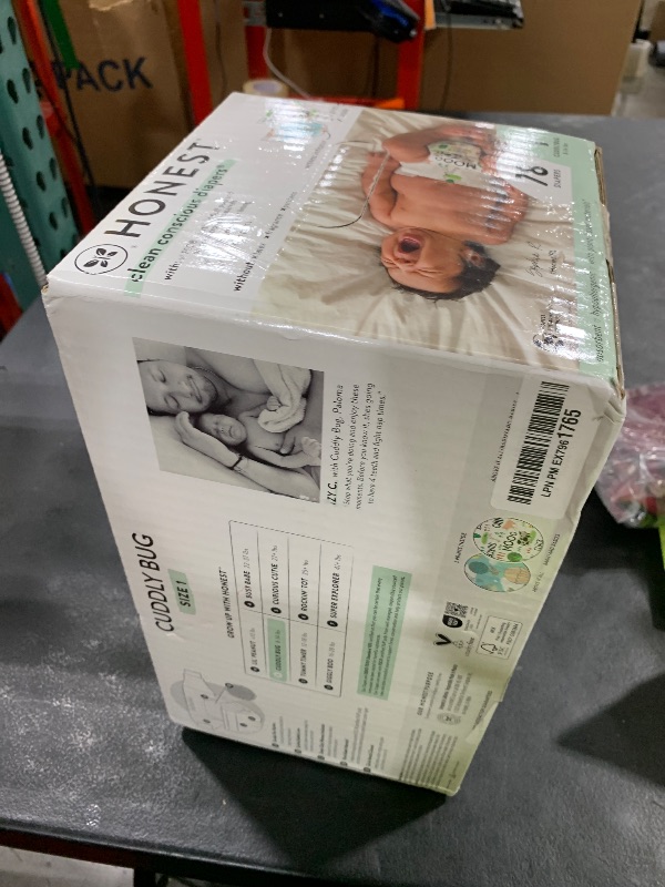 Photo 1 of The Honest Company Clean Conscious Diapers for Delicate Skin | Up to 100% Leakproof | Hypoallergenic, Fragrance Free | Gender Neutral | Club Box, Size 1 (8-14 lbs), 78 Count (Prints May Vary)