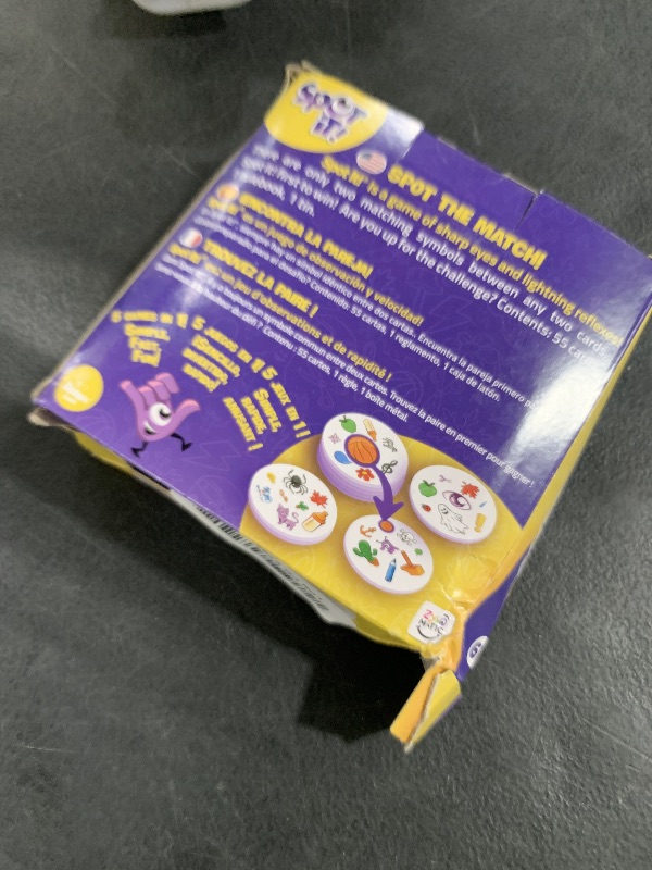 Photo 1 of Asmodee Spot It! Classic Card Game (2024 Refresh) - Eco-Sleeve Edition, 5-in-1 Visual Perception Game for Quick Reflexes and Family Fun, Ages 6+, 2-8 Players, 10 Minute Playtime