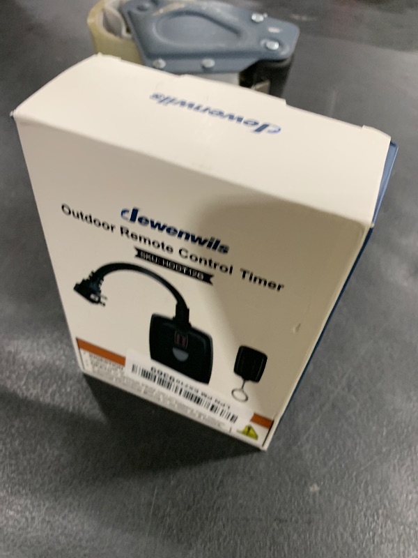 Photo 1 of DEWENWILS Outdoor Timer Outlet Waterproof, 15A 1/2HP, 2 Grounded Outlets, 100FT Remote Control, Black, FCC Listed