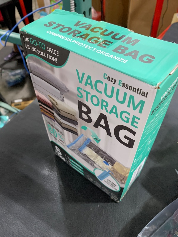 Photo 1 of 6 Pack Vacuum Storage Bags, Space Saver Bags (2 Jumbo/2 Large/2 Medium) Compression Storage Bags for Comforters and Blankets, Vacuum Sealer Bags for Clothes Storage, Hand Pump Included