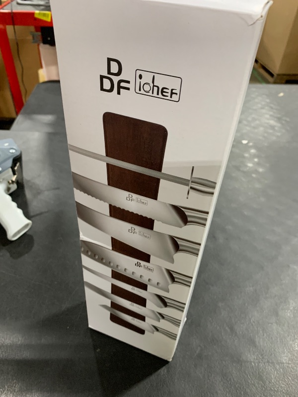 Photo 1 of DDF iohEF Knife Set with Knife Strip, 8 Piece Professional Kitchen Knife Set, Japanese High Carbon Stainless Steel Chef Knives Set with Magnetic Knife Holder for Wall