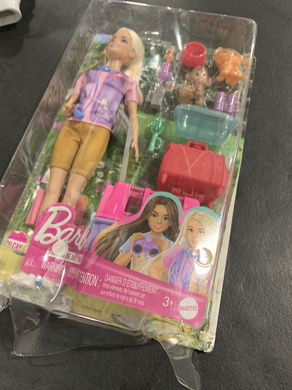 Photo 1 of Barbie Careers Doll & Accessories, Animal Rescue & Recovery Playset with Blonde Doll, Baby Monkey & Tiger Figures, Carrier & More