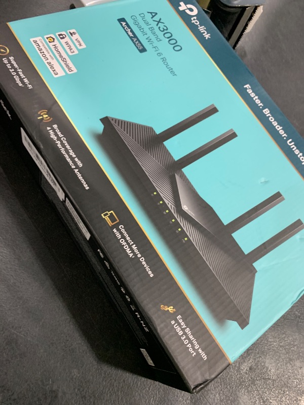 Photo 1 of TP-Link Dual-Band AX3000 Wi-Fi 6 Router Archer AX55 | Wireless Gigabit Internet Router for Home | EasyMesh Compatible | VPN Clients & Server | HomeShield, OFDMA, MU-MIMO | USB 3.0 | Secure by Design