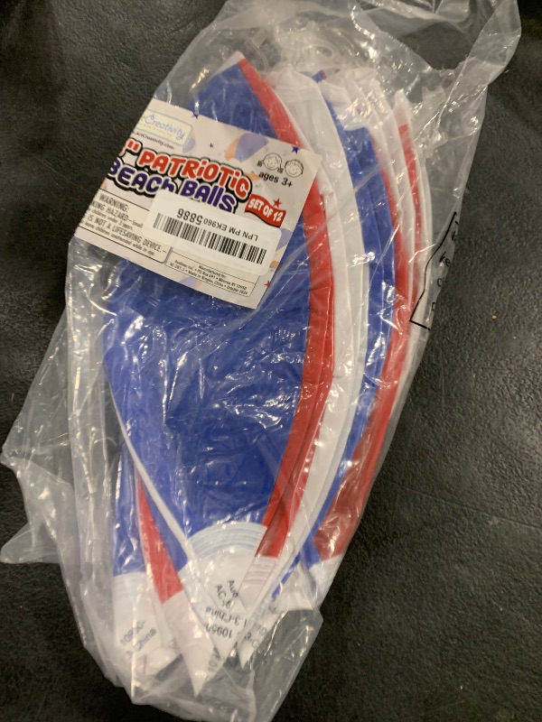 Photo 1 of ArtCreativity 8" Patriotic Beach Balls for Kids (Pack of 12) Inflatable Summer Toys for Boys and Girls, Decorations for Hawaiian, July 4th Pool Party Favors