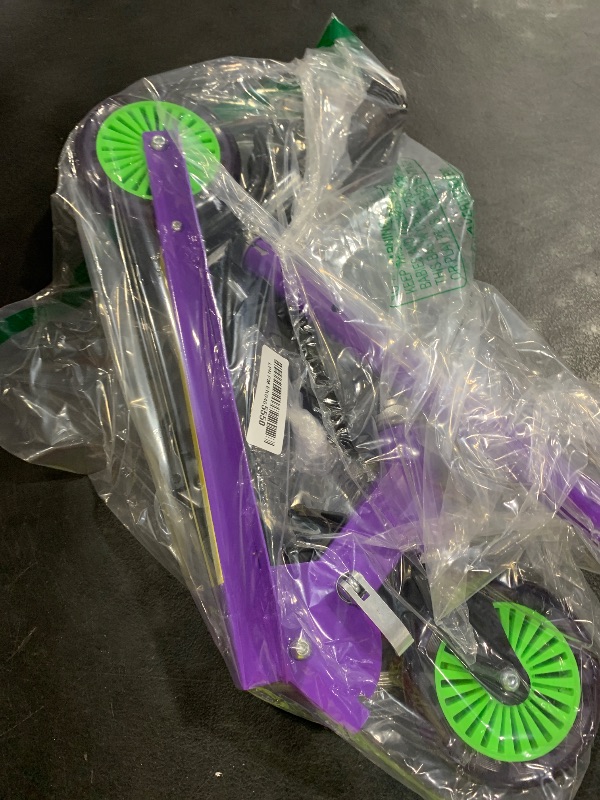 Photo 1 of Scooter for Kids Ages 3+, Teens, Foldable Lightweight Kick Scooter with Light Up Wheels, Kickstand, 3 Adjustable Levels, Rear Brake, Boys Girls Toys for Kids 3-8, Purple
