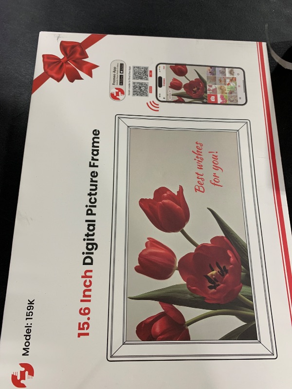 Photo 1 of 64GB 15.6" Frameo Digital Picture Frame WiFi, Large Electronic Photo Frames 1920 x 1080 IPS FHD Touch Screen, Send Photos from Your Phone from Anywhere, Best Gifts for Parents and Grandparents