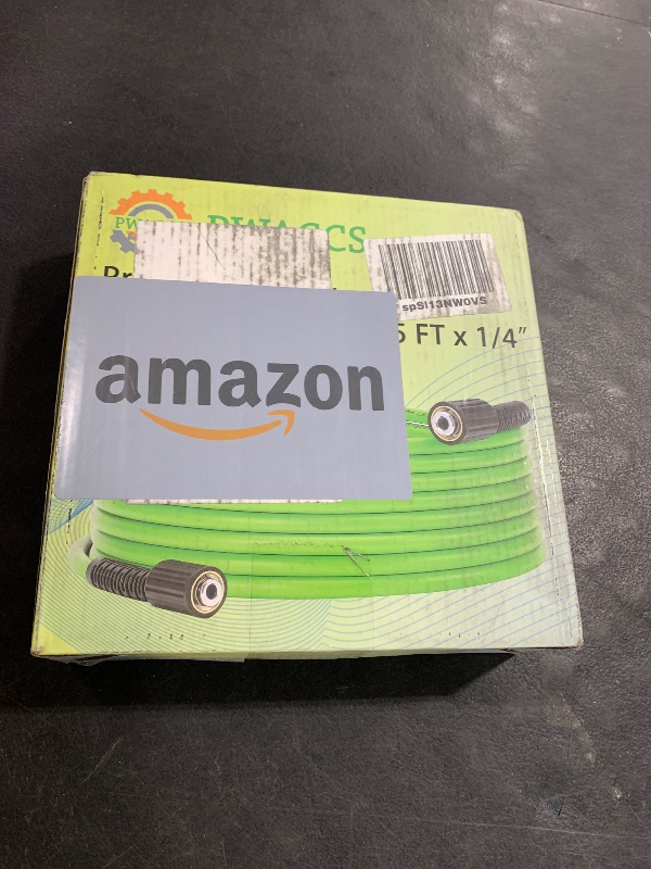 Photo 1 of PWACCS Pressure Washer Hose for Power Washer – 3600 PSI High Pressure Replacement Hose – 1/4" x 25 FT Flexible Power Washing Extension Hose – Compatible with M22 Fittings