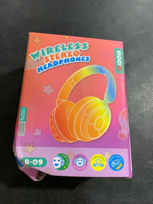 Photo 1 of MIDOLA Kids Headphones Bluetooth 5.3 Wireless Volume Limited 85/94dB Hearing Protection Over Ear,68 Hours Playtime Foldable Lightweight Headset with Built-in Mic for Toddler Child Travel School Purple