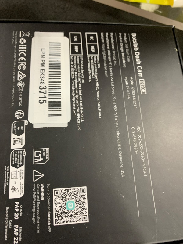 Photo 1 of BOTSLAB 4K Dash Cam Front and Rear, 170° Ultra Wide Dashcam with ADAS, Night Vision, 24/7 Parking Mode, Sony IMX415 Sensor, WDR, Free 64GB SD Card, 5G/2.4G WiFi, Built-in GPS, Loop Recording