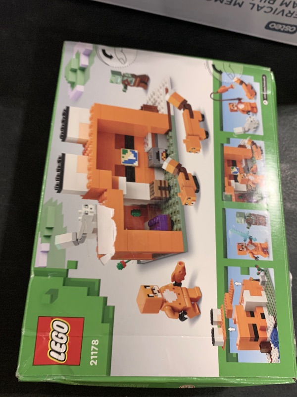 Photo 1 of LEGO Minecraft The Fox Lodge House 21178 Animal Toys with Drowned Zombie Figure, Birthday Gift for Grandchildren, Kids, Boys and Girls Ages 8 and Up