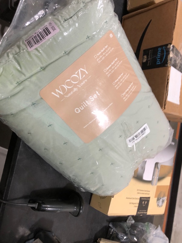 Photo 1 of WDCOZY Sage Green California Oversized Cal King Size Quilt Bedding Sets with 2 Pillow Shams, Lightweight Soft Bedspread Coverlet Bed Cover for All Season, 3 Pieces, 116x106 inches