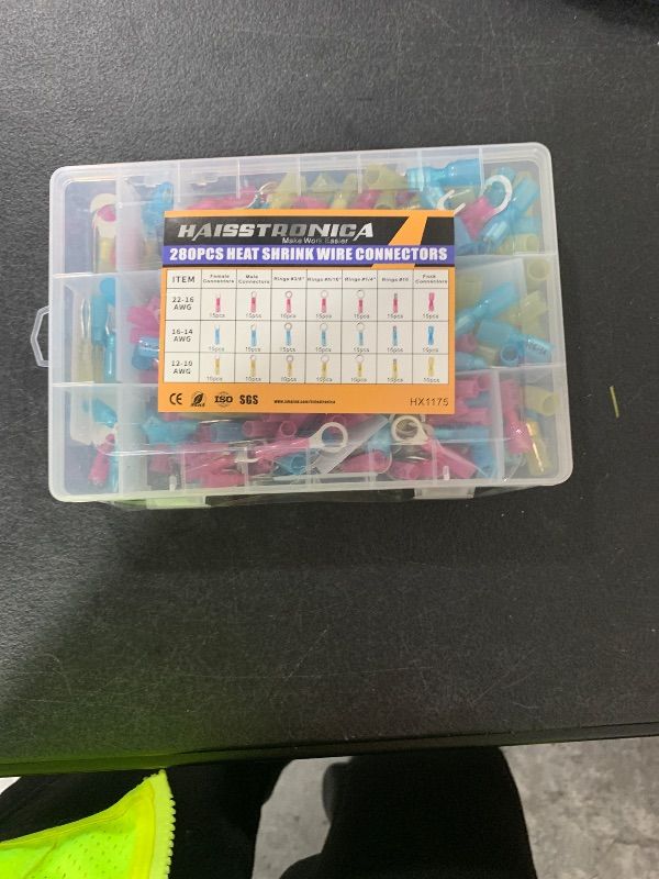 Photo 1 of  No stripper----------------------------------------------   haisstronica Crimping Tool for Heat Shrink Connectors Set with 280PCS AWG 22-10 Marine Grade Heat Shrink Wire Connectors and Wire Stripper