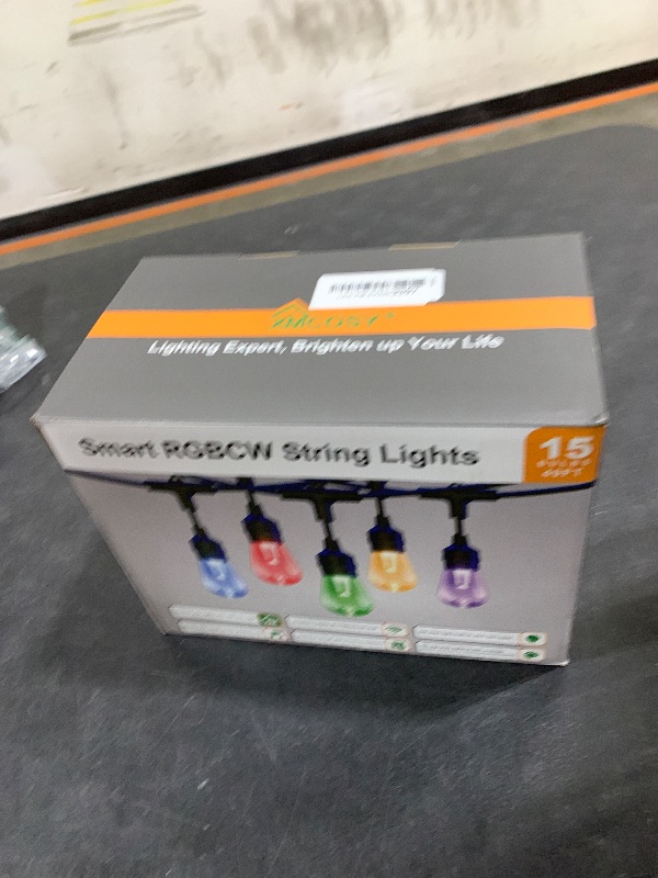 Photo 1 of XMCOSY+ Outdoor String Lights Smart, 49Ft RGBCWIC Patio Lights Waterproof, App Control, Compatible with Alexa, Color Changing LED String Light for Outside Yard Garden Porch