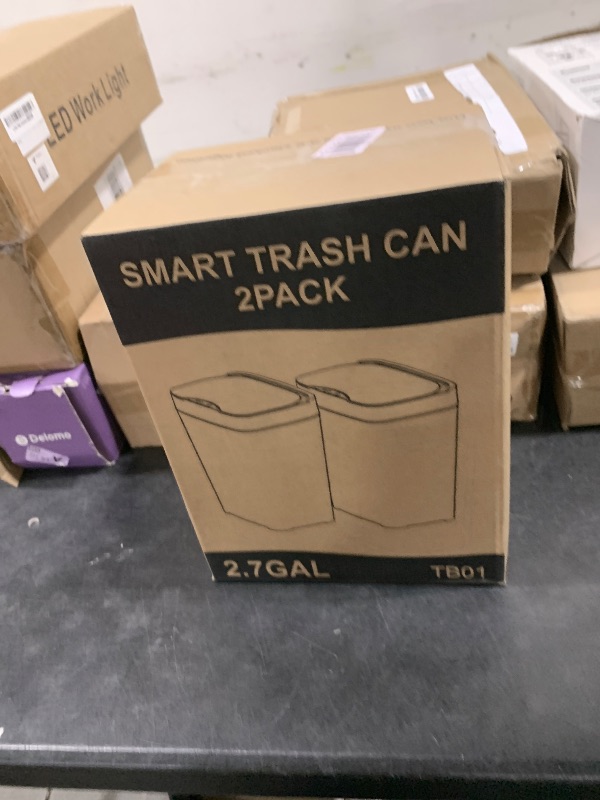 Photo 1 of Vanpopubs 2 Pack 2.7 Gal Bathroom Trash Can with Lid, Automatic Trash Can Small Smart Garbage Can Touchless, Slim Motion Sensor Waterproof Plastic Trash Bins for Bedroom Office Kitchen Toilet