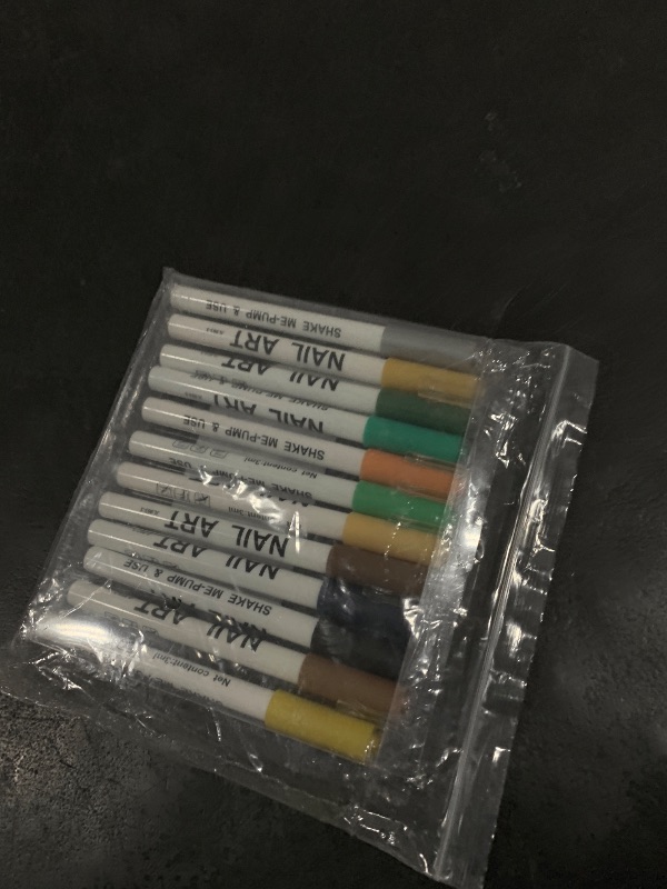 Photo 1 of 12 Color 3D Nail Art Pens Set, Kalolary Nail Pens Nail Point Graffiti Dotting Pen Drawing Painting Liner Brush for DIY Nail Art Beauty Adorn Manicure Tools