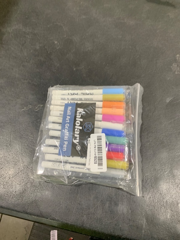 Photo 1 of 12 Color 3D Nail Art Pens Set, Kalolary Nail Point Graffiti Dotting Pen Drawing Painting Liner Brush for DIY Nail Art Beauty Adorn Manicure Tools(B)