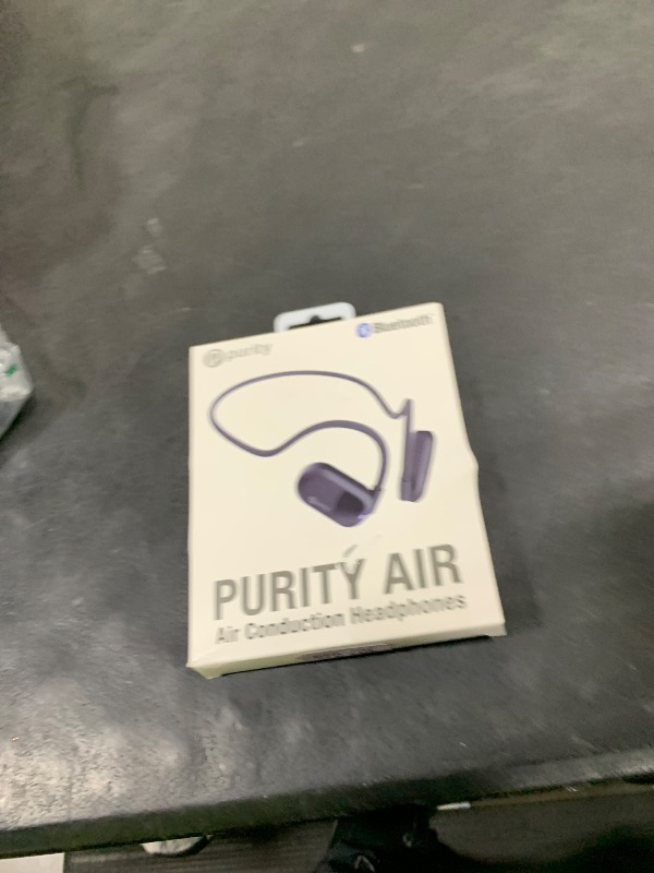 Photo 1 of Purity Air Open Ear Headphones - True Air Conduction Wireless Bluetooth Open Ear Earbuds with Dual Mic for iPhone/Android - Secured Long Wearing Comfort, Sports Sweat Resistant (Black/Black)