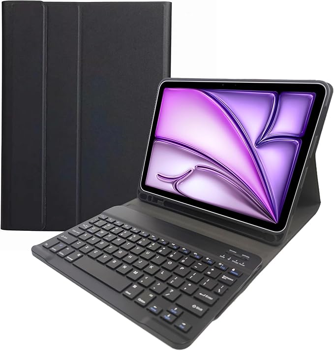 Photo 1 of Keyboard Case for iPad Air 6 11 Inch 2024,iPad Air 5th/4th Gen 2022/2020 10.9 Inch -Detachable Keyboard Case with Pencil Holder,Black