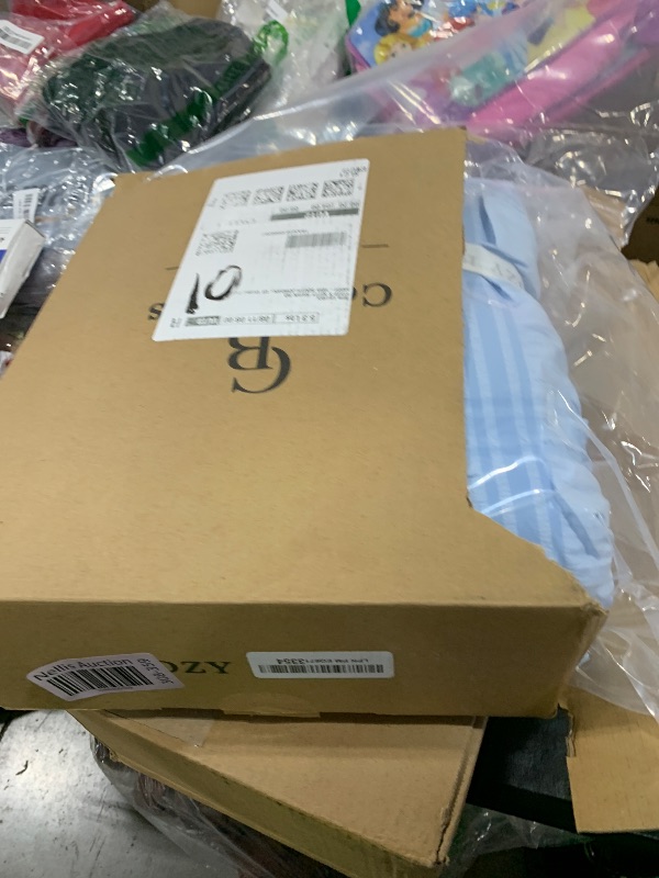 Photo 1 of Cozy Bliss Cooling Comforter Queen Size Seersucker Plaid, Q-Max 0.4 Reversible Lightweight Cooling Blanket, Breathable Silk Smooth Summer Bedding Quilt for Hot Sleepers Night Sweats Blue