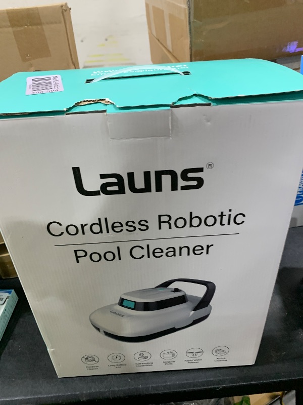 Photo 1 of (2025 Upgrade) Launs S1 Cordless Robotic Pool Cleaner, Dual Motors & Suction Ports Automatic Pool Vacuum Robot Lasts up to 90 Min, Self-Parking Ideal for Above Ground Pools (New)