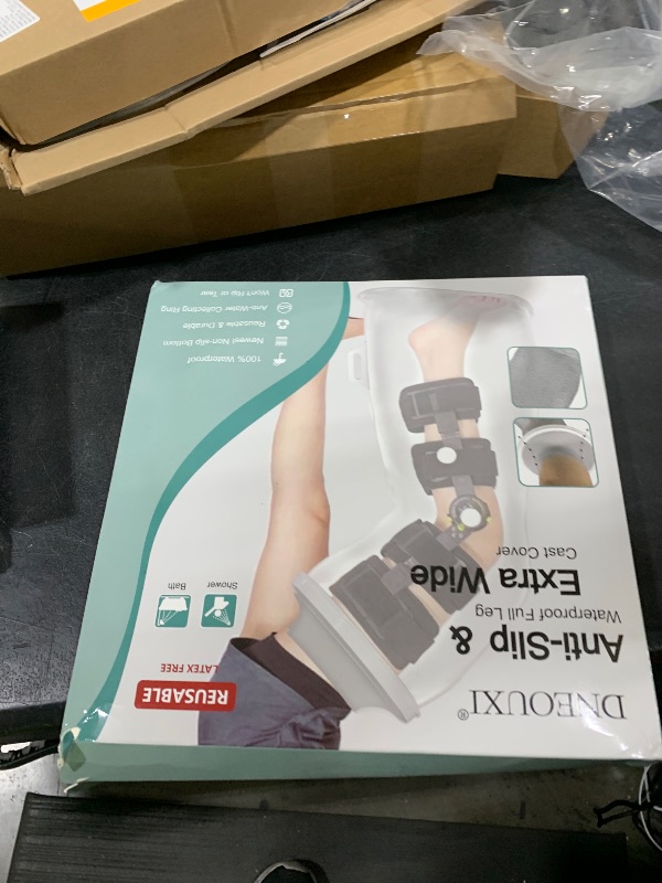 Photo 1 of Waterproof Extra Wide Full Leg Cast Cover for Shower after Knee Surgery with Upgrade Non-Slip Bottom, Watertight Cast Protector for Leg Knee Immobilizer/Brace, Bandage Wounds, Walking Boots, Reusable