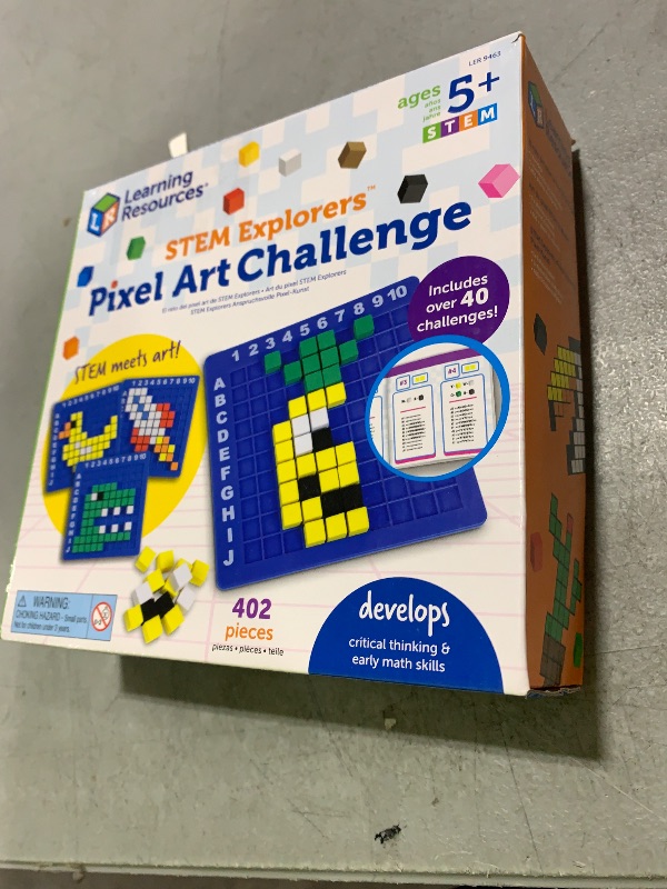 Photo 1 of Learning Resources STEM Explorers Pixel Art Challenge - Math Puzzles, Pattern Blocks, Creativity for Kids Sensory Bin, Arts and Crafts, Math Manipulatives, Building Toys, Montessori