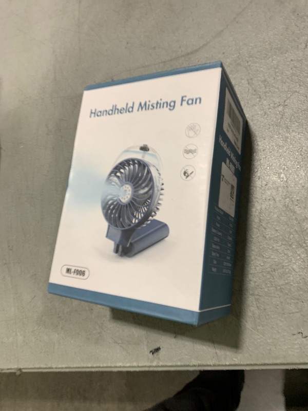 Photo 1 of PANERGY Handheld Misting Fan – Rechargeable Battery Operated,Handheld Personal Fan with Mist Spray, Electric Hand Fans, 180° Foldable Mister Fans for Travel, Camping, Disney, Concerts, Office(Blue)