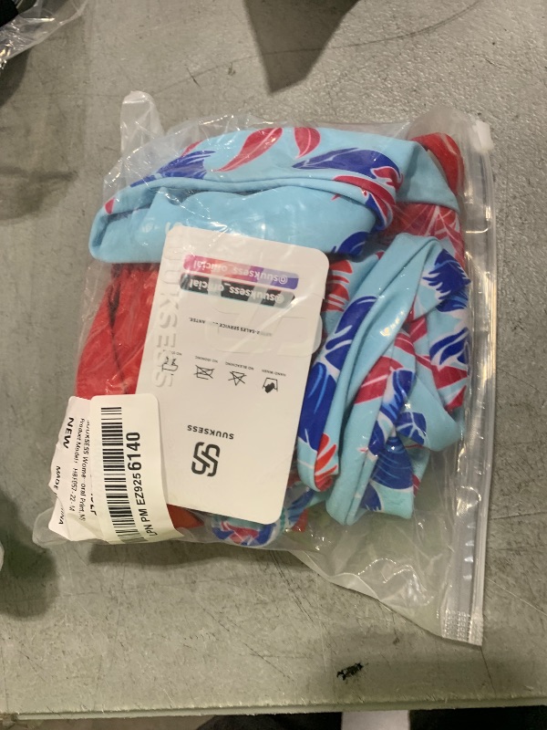 Photo 1 of SUUKSESS Women Triangle High Cut Bikini Sets Sexy High Waisted Color Block Two Piece Swimsuits Push Up Bathing Suits(Red Floral Print,M)