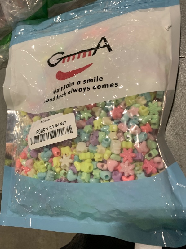 Photo 1 of GMMA Star Heart Butterfly Candy Pony Beads Shapes for Jewelry Making Valentine's Day Plastic Beads for Friendship Bracelets DIY Necklace Party Decoration Supplies
