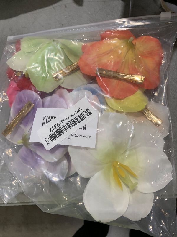 Photo 1 of 10pcs/set Tropical Flower Hair Clips Multi-Color Hawaiian Floral Hairpins Elegant and Sweet Hair Accessories for Women Girl Seaside Vacation