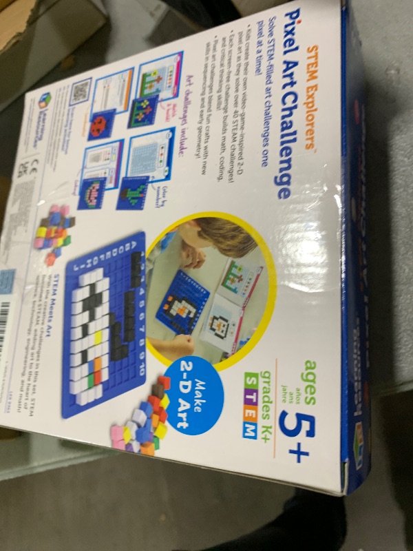 Photo 1 of Learning Resources STEM Explorers Pixel Art Challenge - Math Puzzles, Pattern Blocks, Creativity for Kids Sensory Bin, Arts and Crafts, Math Manipulatives, Building Toys, Montessori