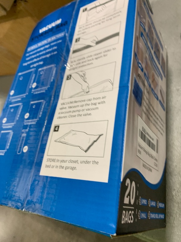 Photo 1 of 20 Pack Vacuum Storage Bags, Space Saver Bags (4 Jumbo/4 Large/4 Medium/4 Small/4 Roll) Compression for Comforters and Blankets, Sealer Clothes Storage, Hand Pump Included