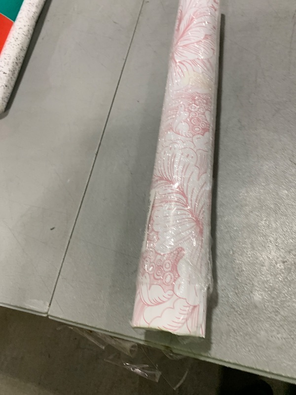 Photo 1 of MAGAFA Floral Wallpaper Self Adhesive Garden Large Flower Contact Paper Pink Floral Wallpaper Wall Paper for Kitchen Cabinet Renter Friendly17.71 X118.11 Covering 29sq.ft