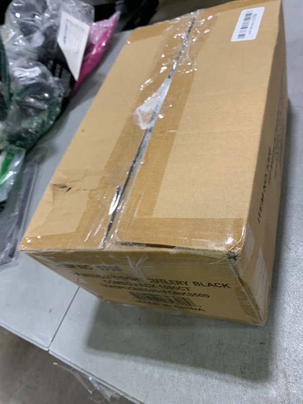 Photo 1 of 1000 Pcs Black Plastic Utensils Set - 500 Forks And 500 Teaspoons, Plastic Forks And Spoons Set - Bulk Black Cutlery Set