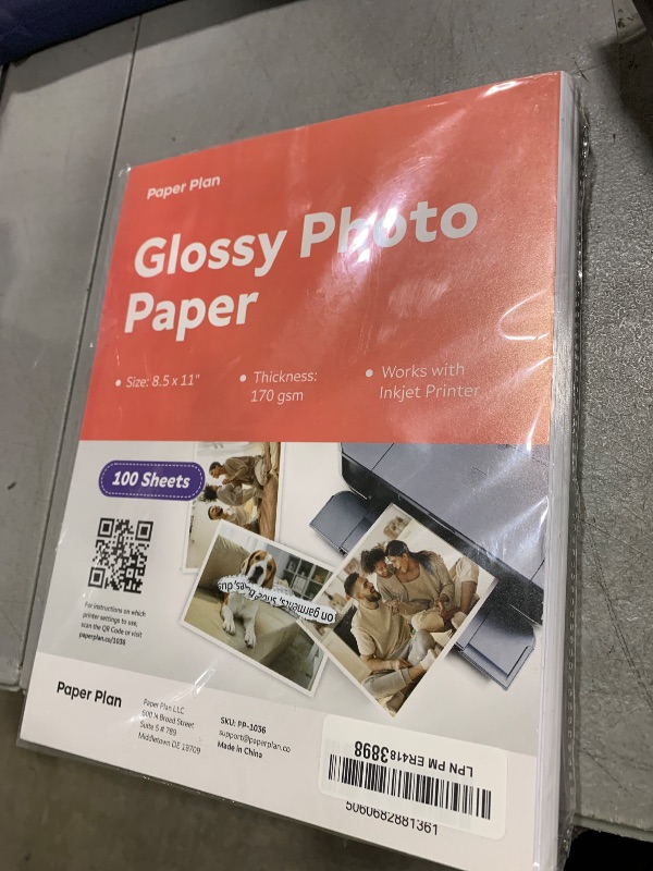 Photo 1 of Glossy Photo Paper For Printer 8.5 x 11" - (100 Sheets) - Works with Inkjet Printer, Easy to Use, Premium Picture Paper