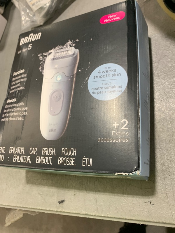 Photo 1 of Braun Epilator Silk-épil 5, Hair Removal Device, Women Shaver & Trimmer, Wet and Dry, Includes Skin Contact Cap, SE5-011, Grey