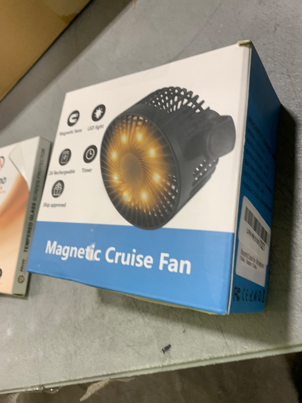 Photo 1 of Magnetic Cruise Fan with 8000mAh Rechargeable Battery, LED Light, Timer&Power Output, Magnetically Sticks on Cabin Ceilings and Walls, Ship Approved Cabin Air Circulator