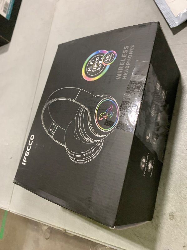Photo 1 of IFECCO Wireless Kids Boys Headphones with Microphone,Cute Light Up Dinosaur Children Boys Bluetooth Headphones with Case for School Travel Gifts