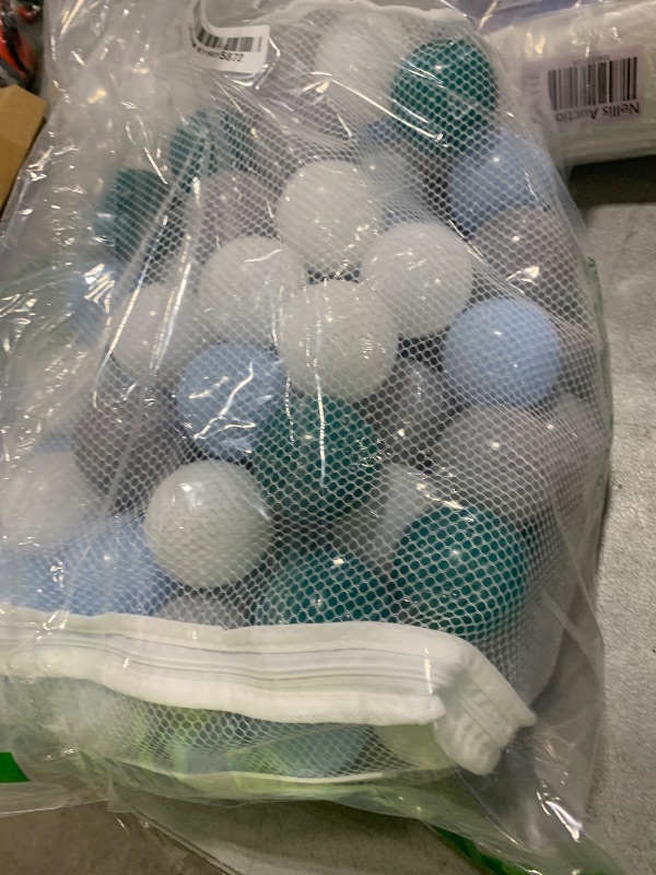 Photo 1 of GOGOSO Ball Pits Balls Toddlers 50 100 200 500 Plastics Shape Ball Non-Phthalate Non-BPA Non-Toxic 2.2-Inch Crush Proof Play Balls, Green+Blue+Gray+White, 100 Balls