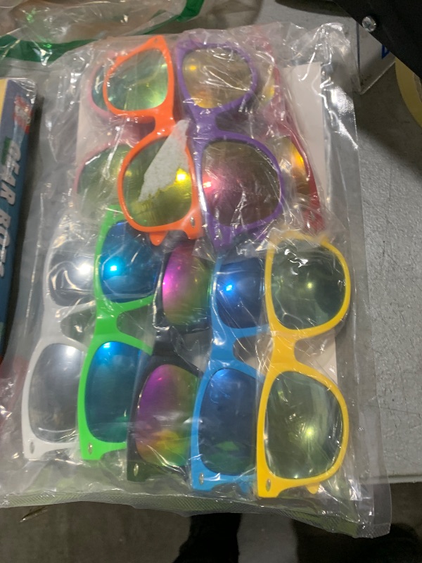 Photo 1 of Morcheiong 10 Pack Neon Party Sunglasses Unisex Retro Style Party Favors Birthday Beach Pool Party Supplies, 10 Colors