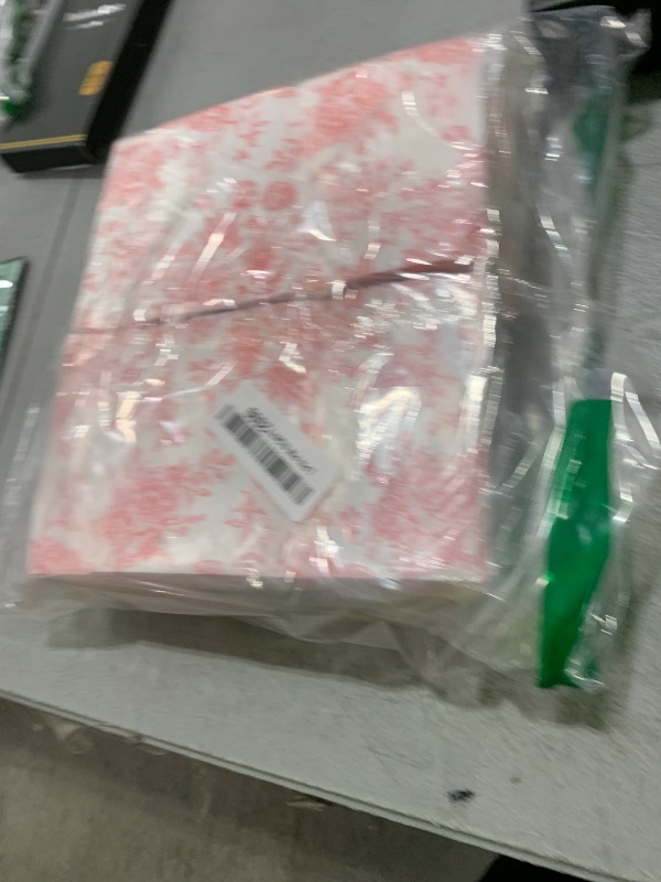 Photo 1 of 100 Floral Guest Napkins Pink and White Toile Disposable Paper Napkins Decorative Flower Bathroom Hand Towels for Bridal Baby Shower Tea Party Birthday Party Supplies