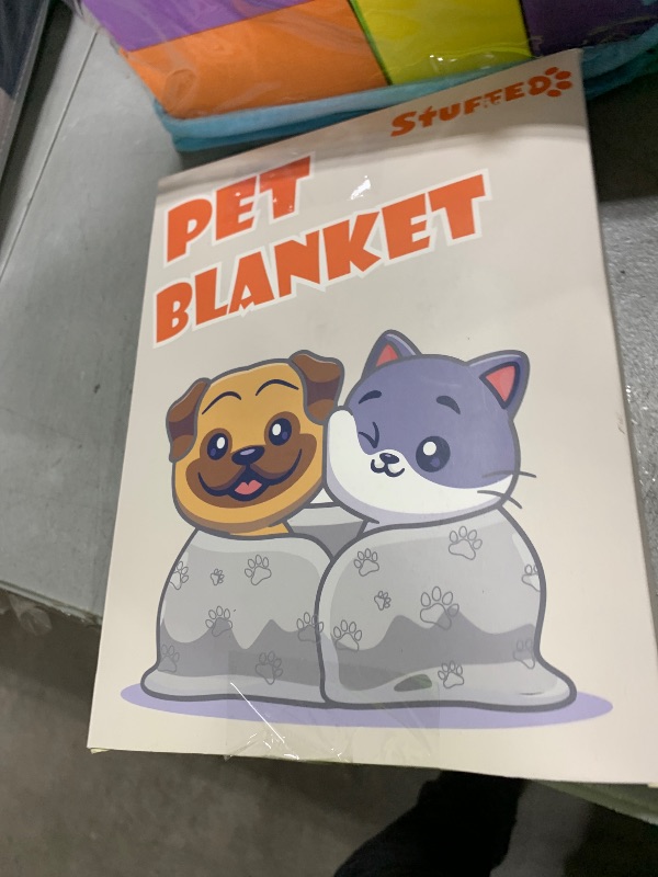 Photo 1 of Stuffed® Premium Soft Dog Blanket Washable, 40"x32" Cat Blanket for Indoor Cats Large Medium Small Dog Gifts Puppy Essentials (Grey)